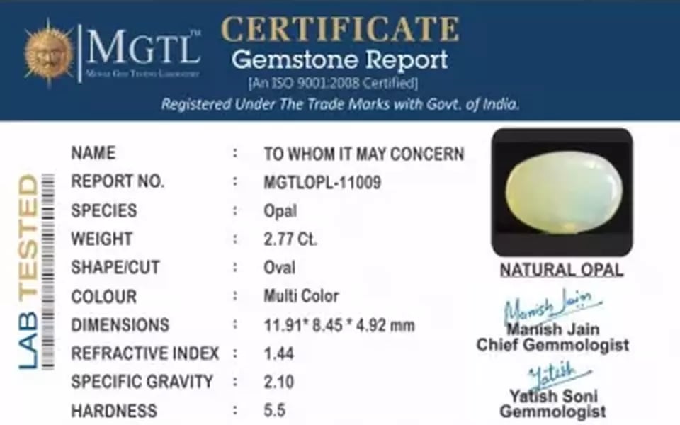 Opal - OPL 11009 (Origin - Ethiopia) Limited - Quality