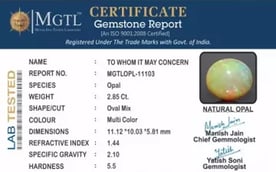 Opal - OPL 11103 (Origin - Ethiopian) Prime - Quality