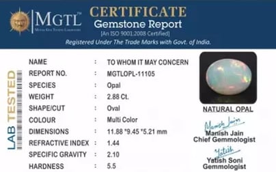 Opal - OPL 11105 (Origin - Ethiopian) Prime - Quality