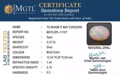 Opal - OPL 11107 (Origin - Ethiopian) Prime - Quality