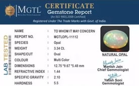 Opal - OPL 11112 (Origin - Ethiopian) Prime - Quality