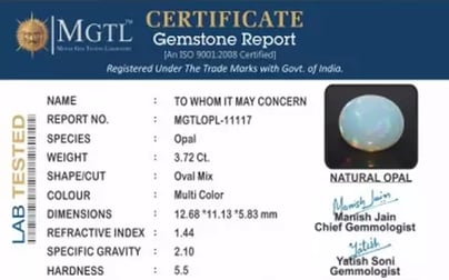Opal - OPL 11117 (Origin - Ethiopian) Prime - Quality