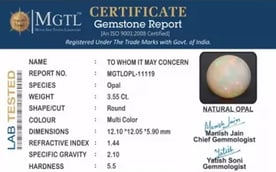 Opal - OPL 11119 (Origin - Ethiopian) Prime - Quality