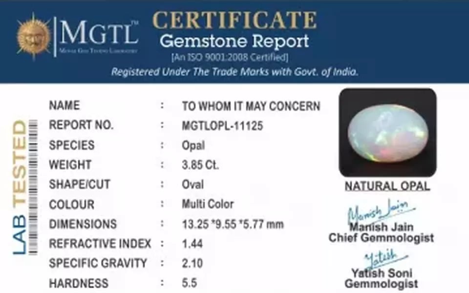 Opal - OPL 11125 (Origin - Ethiopian) Prime - Quality