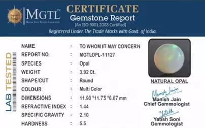 Opal - OPL 11127 (Origin - Ethiopian) Prime - Quality