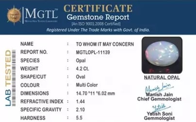 Opal - OPL 11139 (Origin - Ethiopian) Prime - Quality