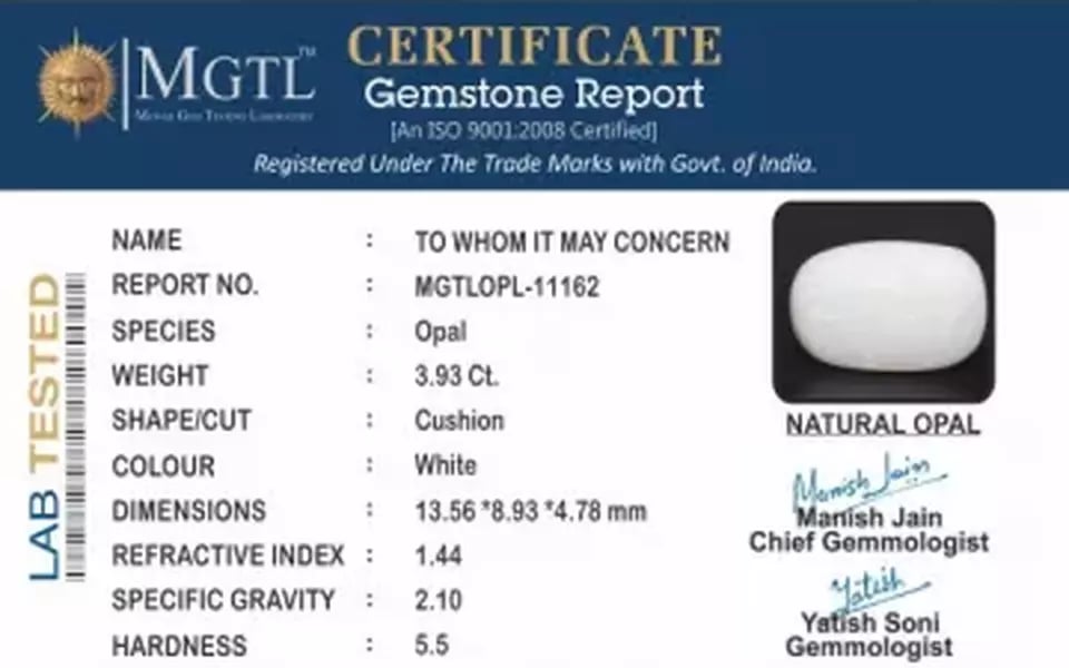 Opal - OPL 11162 (Origin - Australian) Prime - Quality