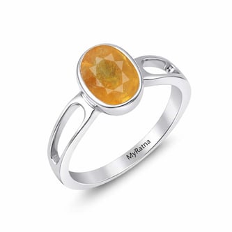 Original Damara Yellow Sapphire Ring For Men and Women