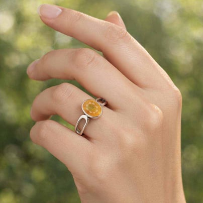 Original Damara Yellow Sapphire Ring For Men and Women