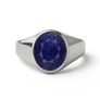 Oval Shape Blue Sapphire 925 Silver Ring for Men