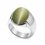 Oval Shape Cat's Eye 925 Silver Ring for Men