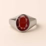 Oval Shape Hessonite Gomed 925 Silver Ring for Men