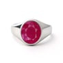 Oval Shape Ruby 925 Silver Ring for Men