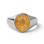 Oval Shape Yellow Sapphire 925 Silver Ring for Men