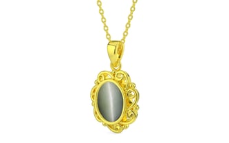 Panchdhatu Cat's Eye Pendant Fine Quality (P5)
