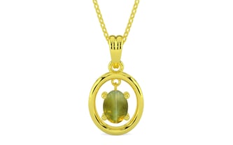 Panchdhatu Cat's Eye Pendant Rare Quality (P2)