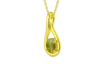 Panchdhatu Cat's Eye Pendant Rare Quality (P9)