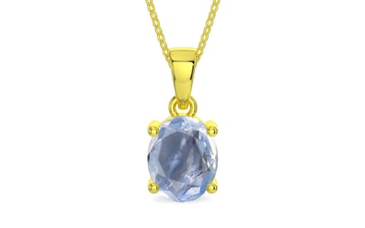 Panchdhatu Ceylon Blue Sapphire Pendant Fine Quality (P10)