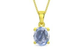 Panchdhatu Ceylon Blue Sapphire Pendant Fine Quality (P10)
