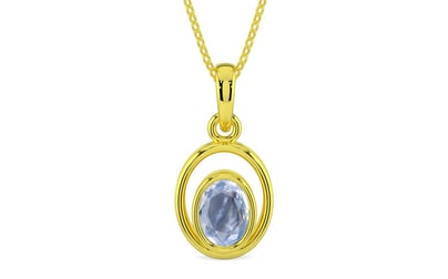 Panchdhatu Ceylon Blue Sapphire Pendant Fine Quality (P12)