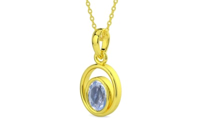 Panchdhatu Ceylon Blue Sapphire Pendant Fine Quality (P12)