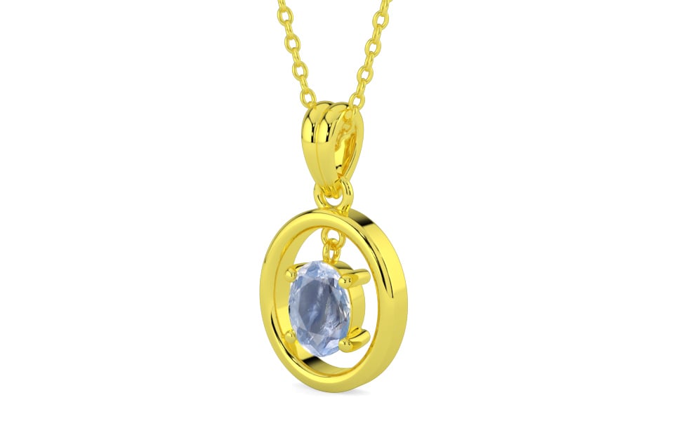 Panchdhatu Ceylon Blue Sapphire Pendant Fine Quality (P2)