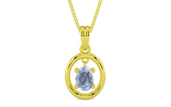 Panchdhatu Ceylon Blue Sapphire Pendant Fine Quality (P2)