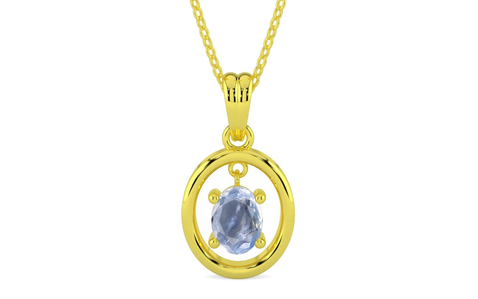 Panchdhatu Ceylon Blue Sapphire Pendant Fine Quality (P2)