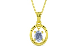 Panchdhatu Ceylon Blue Sapphire Pendant Fine Quality (P2)