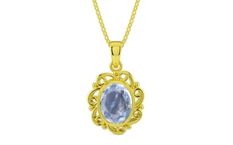 Panchdhatu Ceylon Blue Sapphire Pendant Fine Quality (P5)