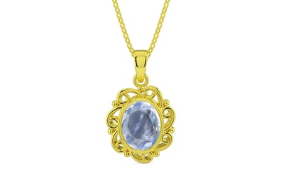Panchdhatu Ceylon Blue Sapphire Pendant Fine Quality (P5)