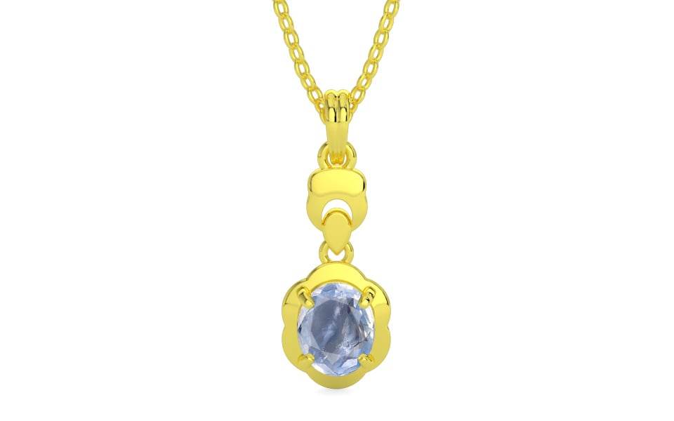 Panchdhatu Ceylon Blue Sapphire Pendant Fine Quality (P6)