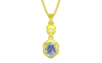 Panchdhatu Ceylon Blue Sapphire Pendant Fine Quality (P6)