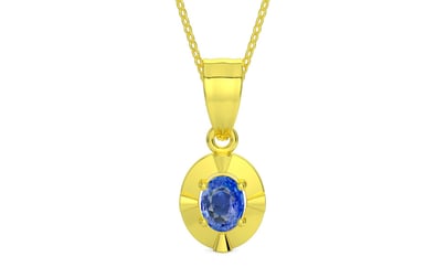 Panchdhatu Ceylon Blue Sapphire Pendant Limited Quality (P11)