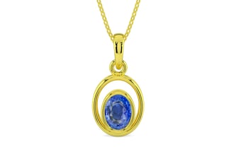 Panchdhatu Ceylon Blue Sapphire Pendant Limited Quality (P12)
