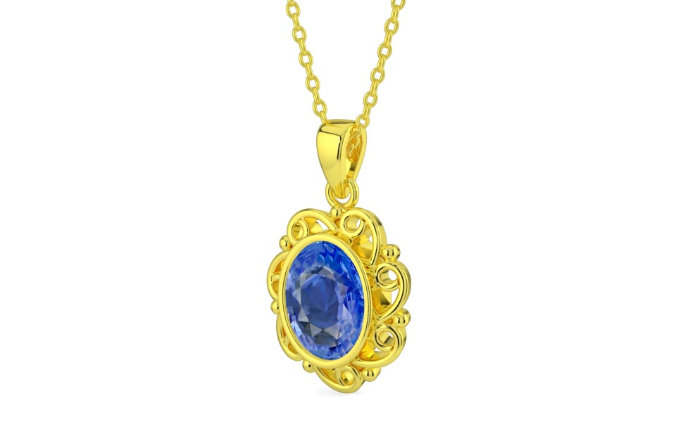 Panchdhatu Ceylon Blue Sapphire Pendant Limited Quality (P5)