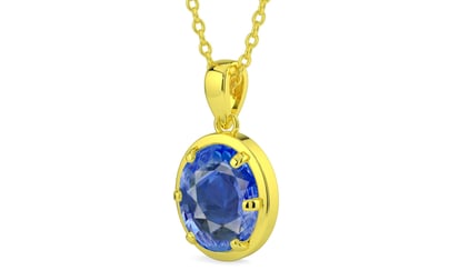 Panchdhatu Ceylon Blue Sapphire Pendant Limited Quality (P8)