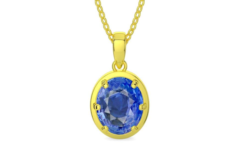 Panchdhatu Ceylon Blue Sapphire Pendant Limited Quality (P8)