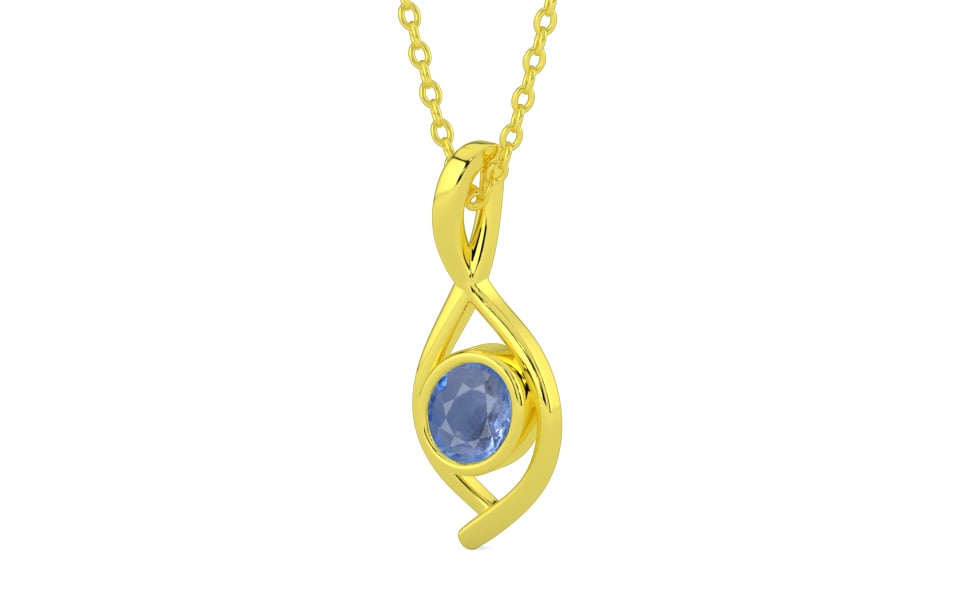 Panchdhatu Ceylon Blue Sapphire Pendant Prime Quality (P1)