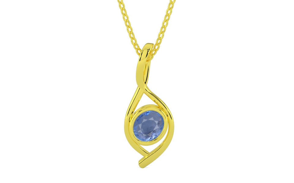 Panchdhatu Ceylon Blue Sapphire Pendant Prime Quality (P1)