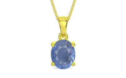 Panchdhatu Ceylon Blue Sapphire Pendant Prime Quality (P10)