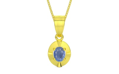 Panchdhatu Ceylon Blue Sapphire Pendant Prime Quality (P11)