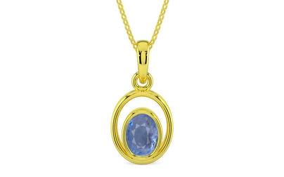 Panchdhatu Ceylon Blue Sapphire Pendant Prime Quality (P12)