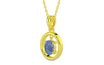 Panchdhatu Ceylon Blue Sapphire Pendant Prime Quality (P2)