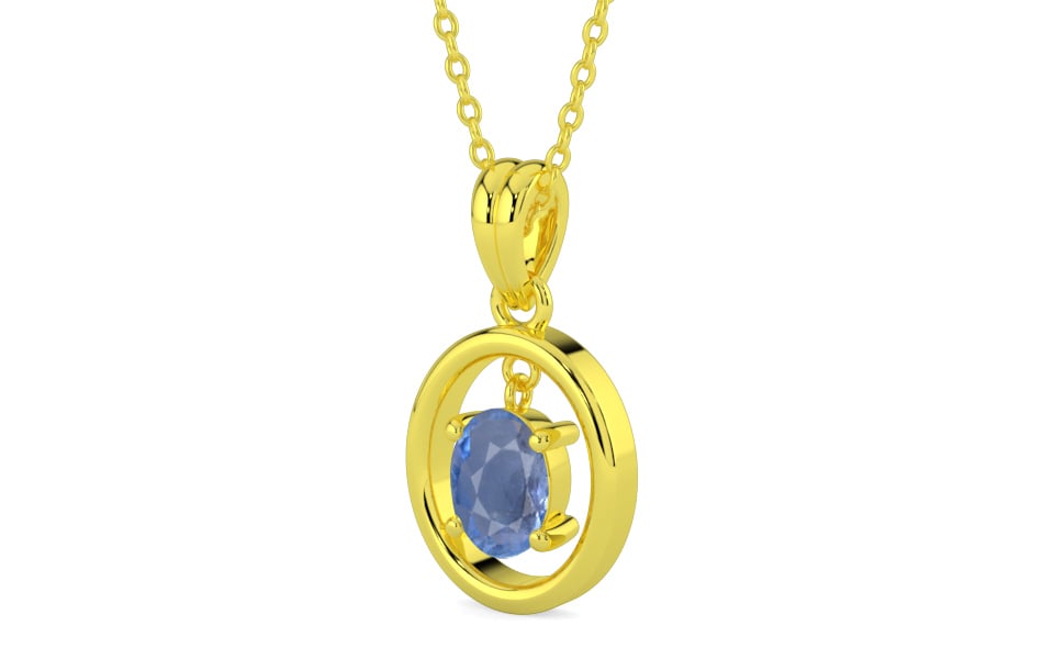 Panchdhatu Ceylon Blue Sapphire Pendant Prime Quality (P2)
