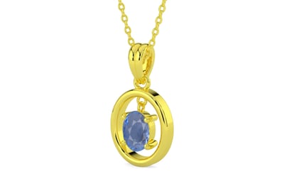 Panchdhatu Ceylon Blue Sapphire Pendant Prime Quality (P2)