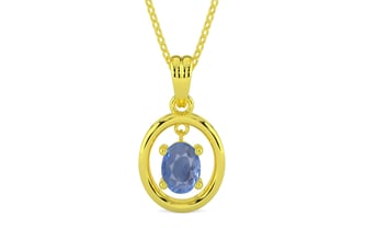 Panchdhatu Ceylon Blue Sapphire Pendant Prime Quality (P2)