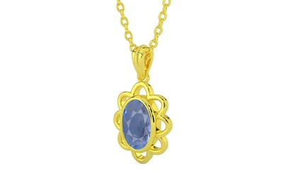 Panchdhatu Ceylon Blue Sapphire Pendant Prime Quality (P3)