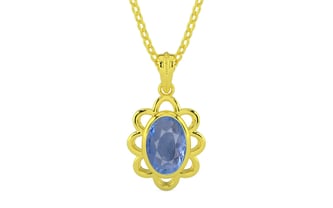 Panchdhatu Ceylon Blue Sapphire Pendant Prime Quality (P3)