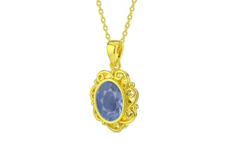 Panchdhatu Ceylon Blue Sapphire Pendant Prime Quality (P5)